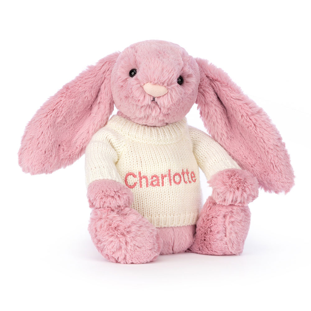 http://Bashful%20Tulip%20Pink%20Bunny%20with%20Personalised%20Cream%20Jumper