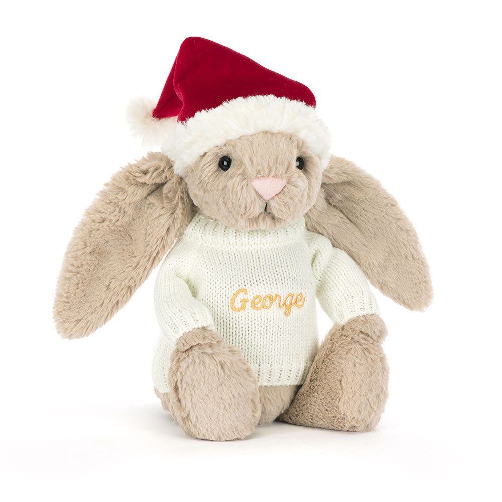 http://Bashful%20Christmas%20Bunny%20with%20Personalised%20Cream%20Jumper