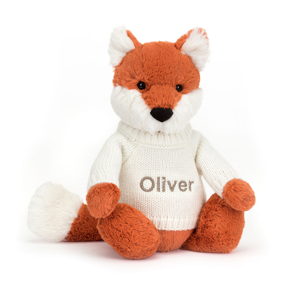 http://Bashful%20Fox%20Cub%20with%20Personalised%20Cream%20Jumper