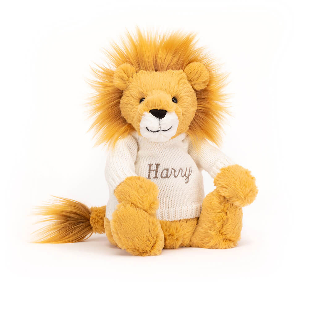 http://Bashful%20Lion%20with%20Personalised%20Cream%20Jumper
