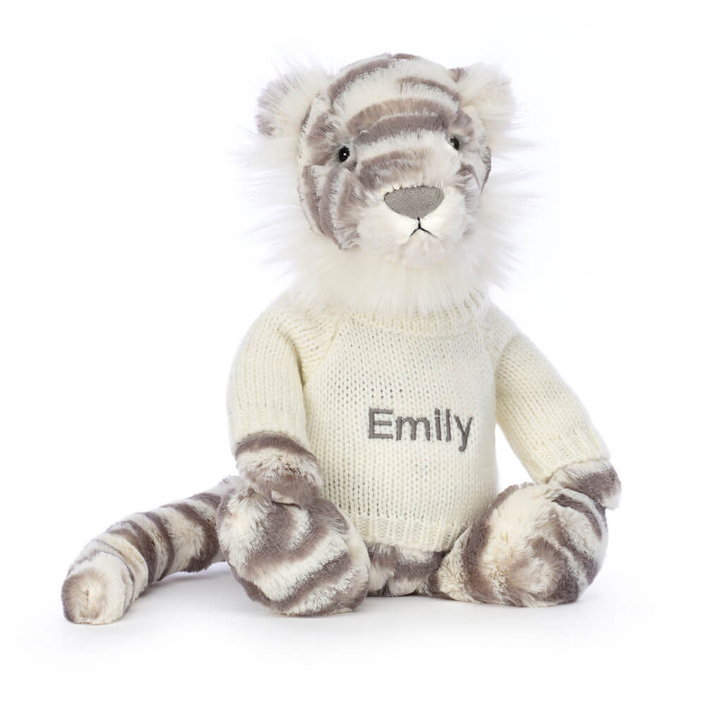 http://Bashful%20Snow%20Tiger%20with%20Personalised%20Cream%20Jumper