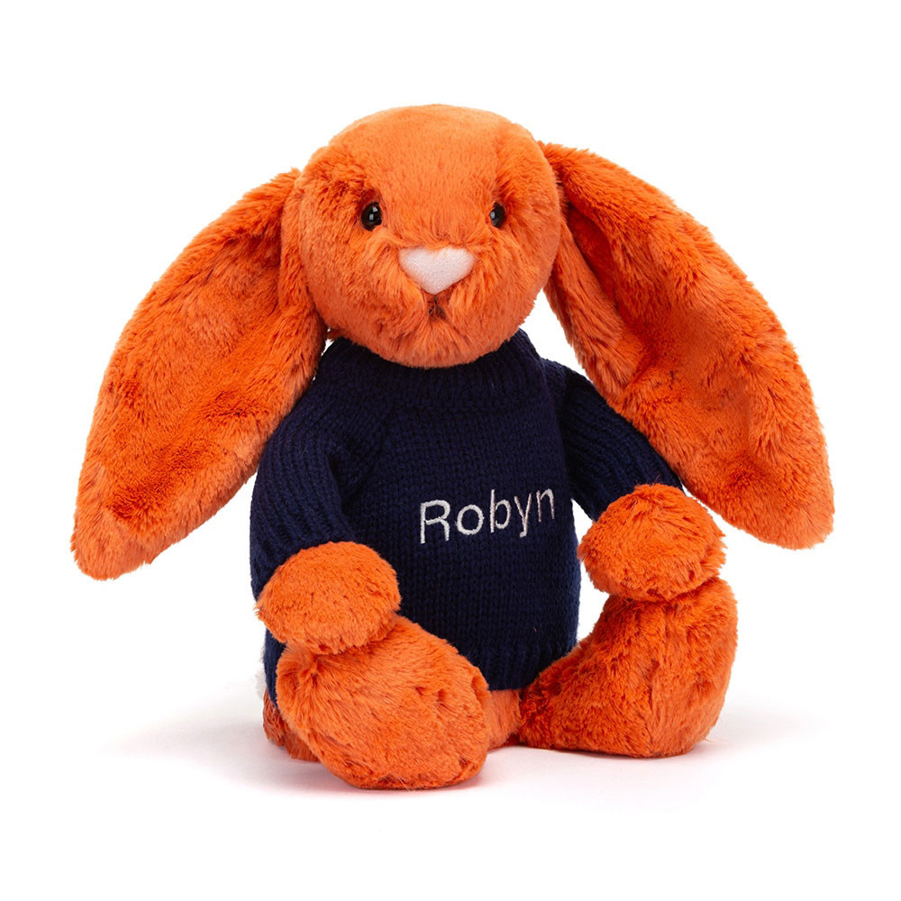 http://Bashful%20Tangerine%20Bunny%20with%20Personalised%20Navy%20Jumper