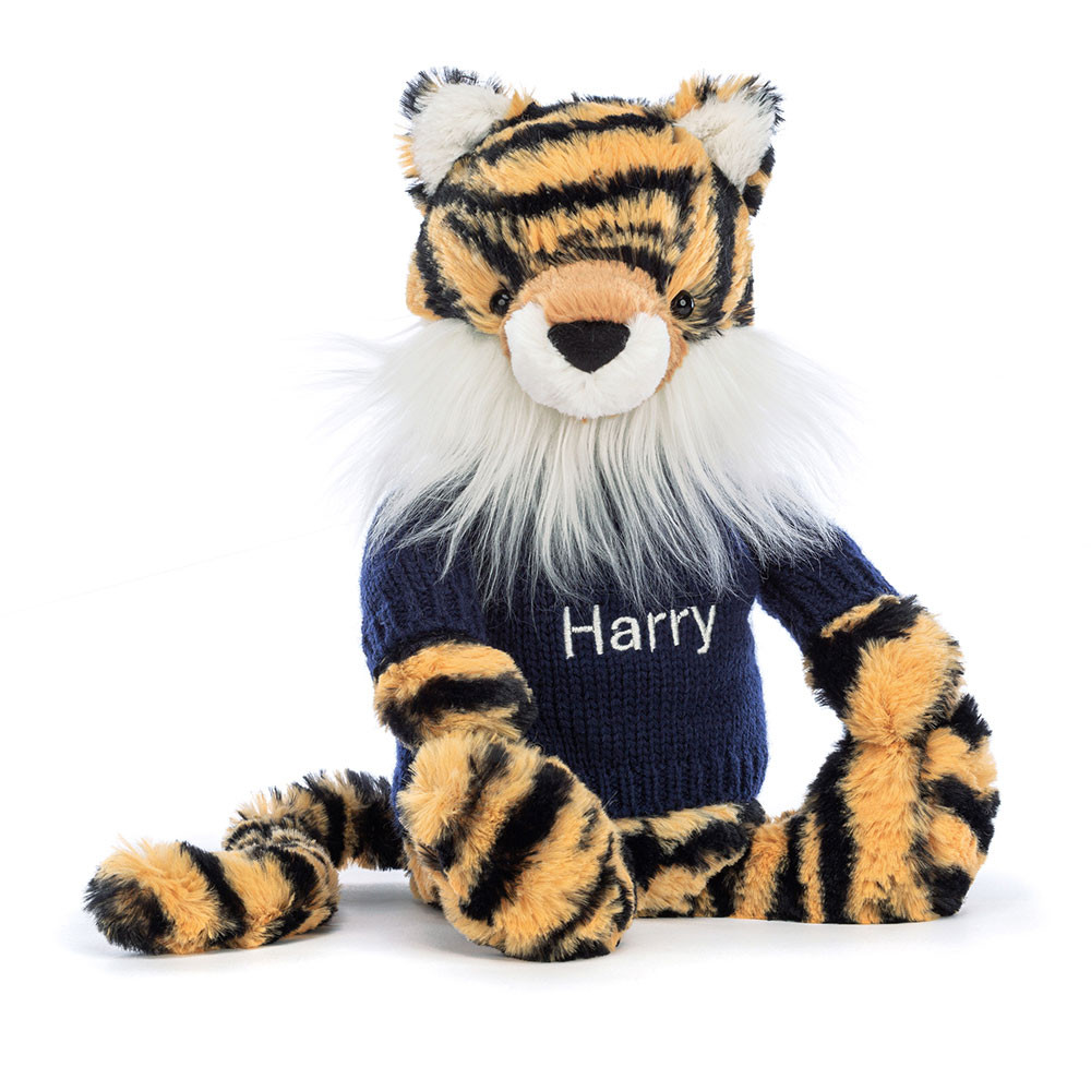 http://Bashful%20Tiger%20with%20Personalised%20Navy%20Jumper