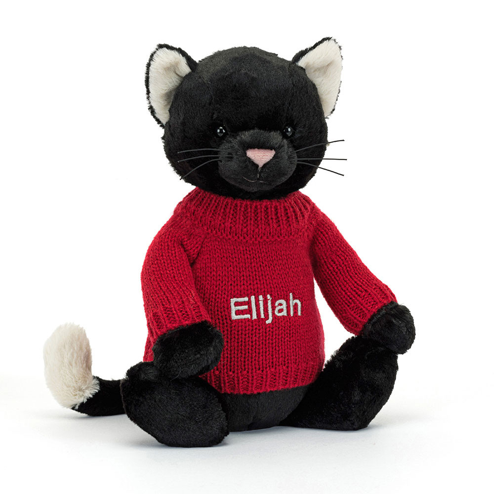 http://Bashful%20Black%20Kitten%20with%20Personalised%20Red%20Jumper