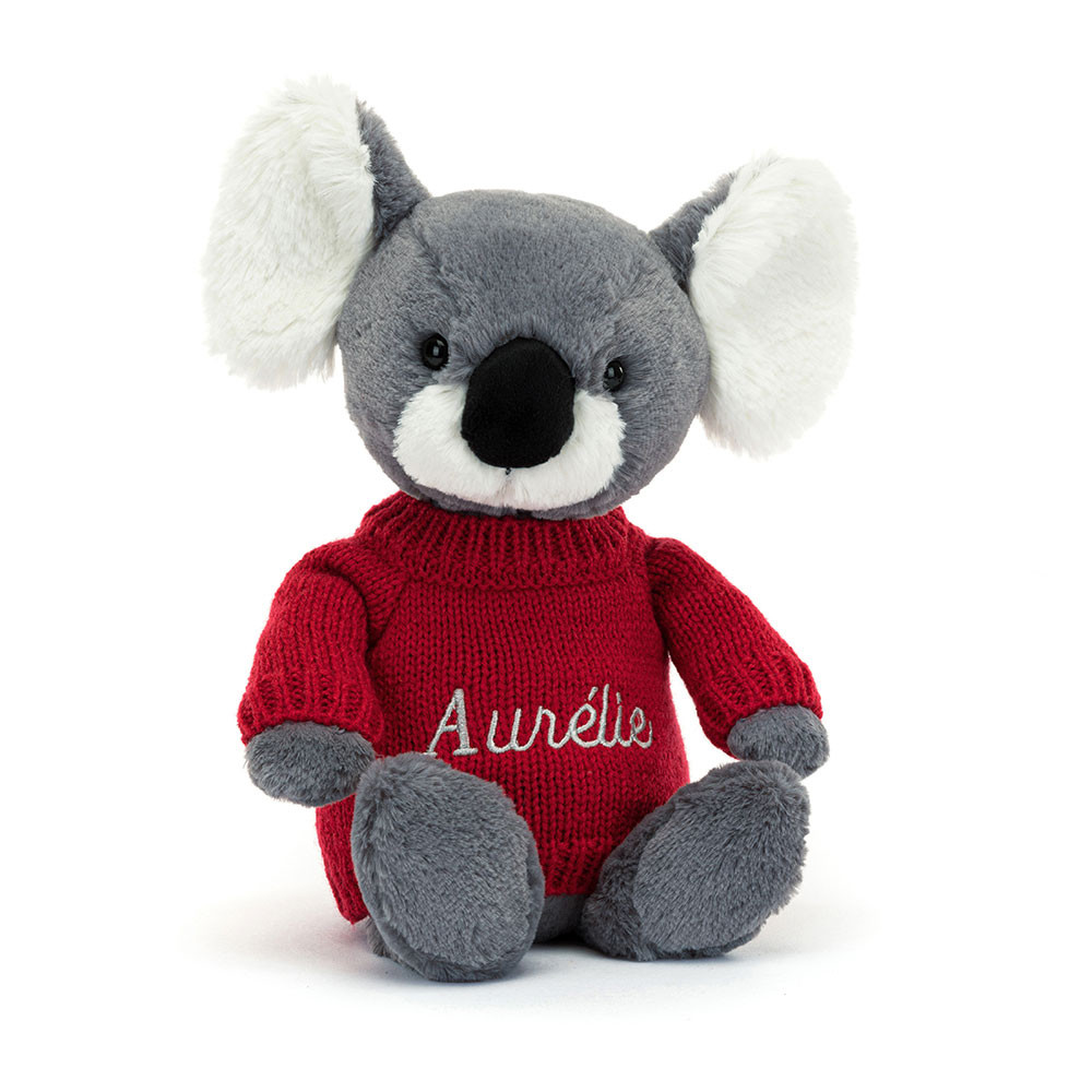 http://Bashful%20Koala%20with%20Personalised%20Red%20Jumper